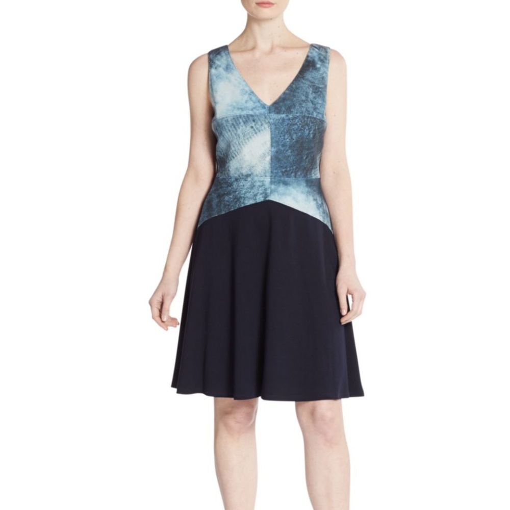 Bailey 44 Printed Leather Fit-and-Flare Dress